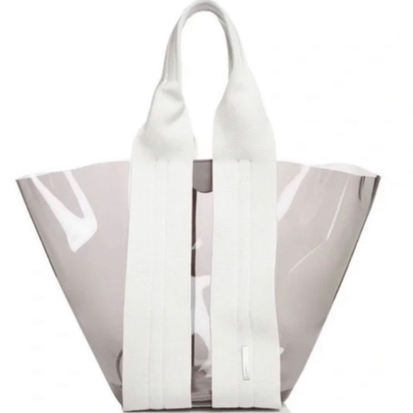 (LSF) Rebecca Minkoff Women’s Clear fan tote bag in Smoke, NWT - Picture 3 of 16